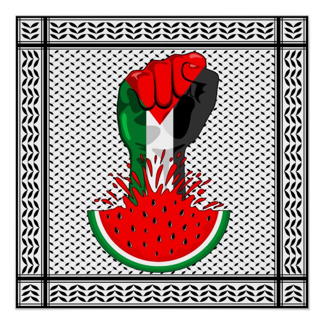 Palestine resistance fist on Watermelon Poster (Front)