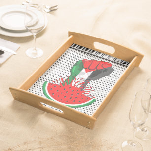 Palestine resistance fist on Watermelon Serving Tray