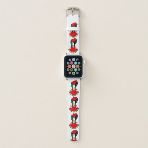 Palestine resistance fist on Watermelon Symbol of  Apple Watch Band