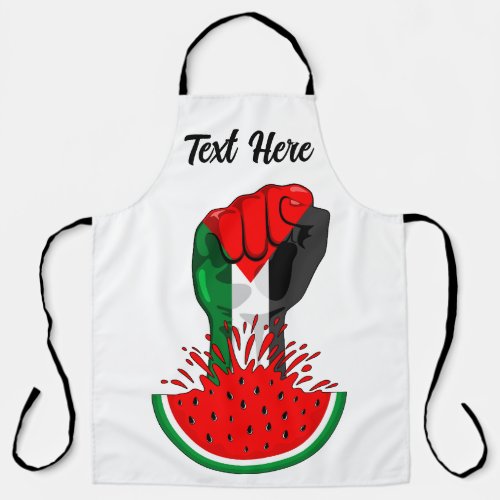 Palestine resistance fist on Watermelon Symbol of  Apron