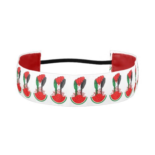 Palestine resistance fist on Watermelon Symbol of  Athletic Headband