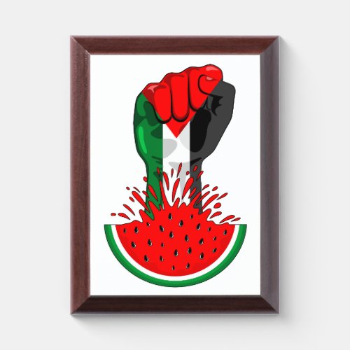 Palestine resistance fist on Watermelon Symbol of  Award Plaque