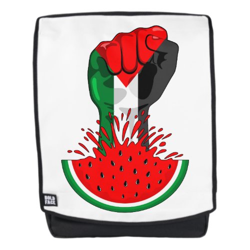 Palestine resistance fist on Watermelon Symbol of  Backpack