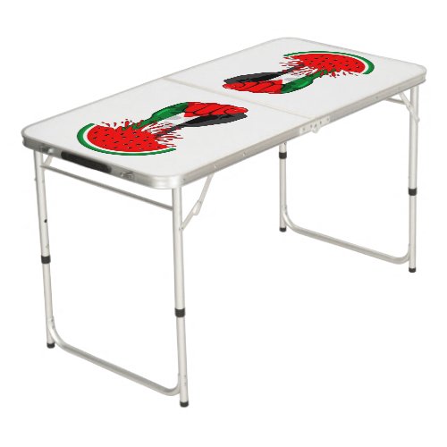 Palestine resistance fist on Watermelon Symbol of  Beer Pong Table