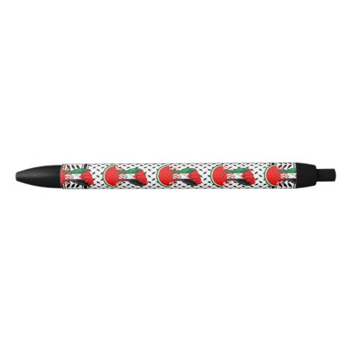 Palestine resistance fist on Watermelon Symbol of  Black Ink Pen