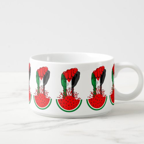 Palestine resistance fist on Watermelon Symbol of  Bowl