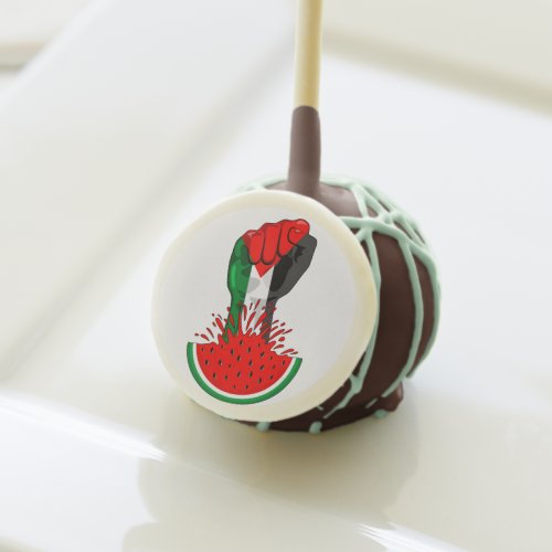 Palestine resistance fist on Watermelon Symbol of  Cake Pops