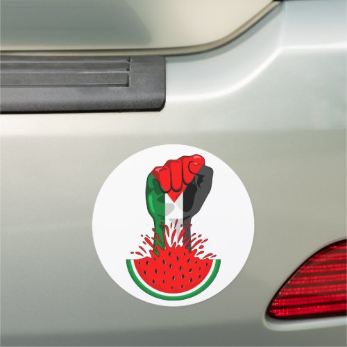 Palestine resistance fist on Watermelon Symbol of  Car Magnet