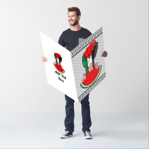 Palestine resistance fist on Watermelon Symbol of  Card