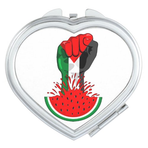 Palestine resistance fist on Watermelon Symbol of  Compact Mirror