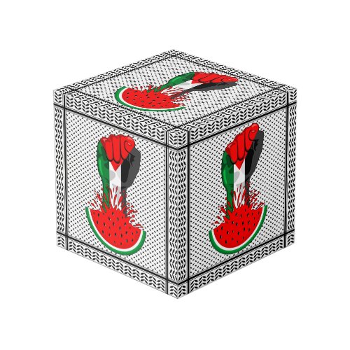 Palestine resistance fist on Watermelon Symbol of  Cube