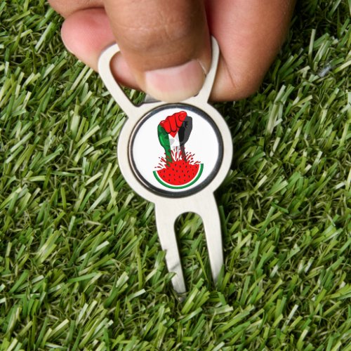 Palestine resistance fist on Watermelon Symbol of  Divot Tool