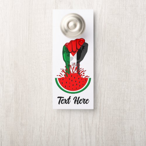 Palestine resistance fist on Watermelon Symbol of  Door Hanger