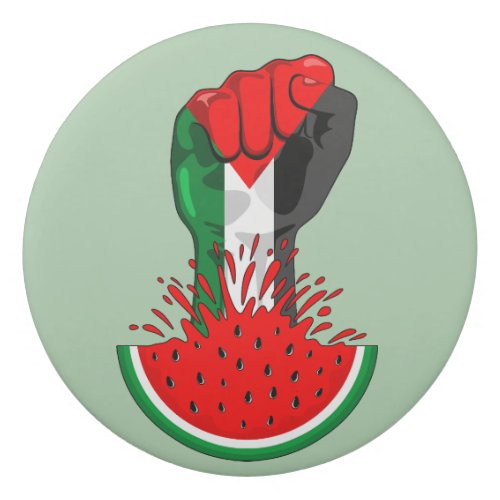 Palestine resistance fist on Watermelon Symbol of  Eraser