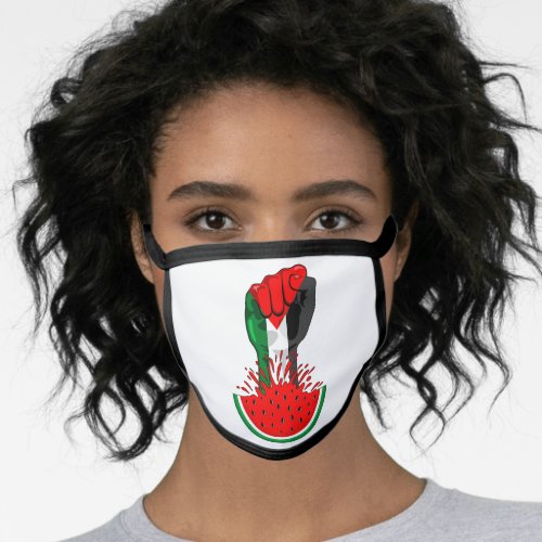 Palestine resistance fist on Watermelon Symbol of  Face Mask