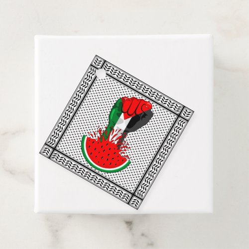 Palestine resistance fist on Watermelon Symbol of  Favor Tags