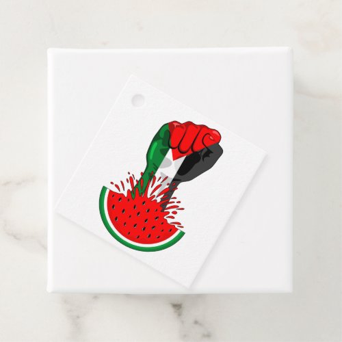 Palestine resistance fist on Watermelon Symbol of  Favor Tags
