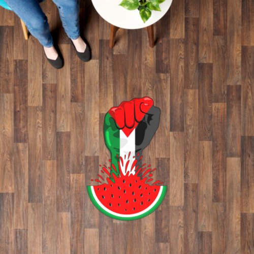 Palestine resistance fist on Watermelon Symbol of  Floor Decals