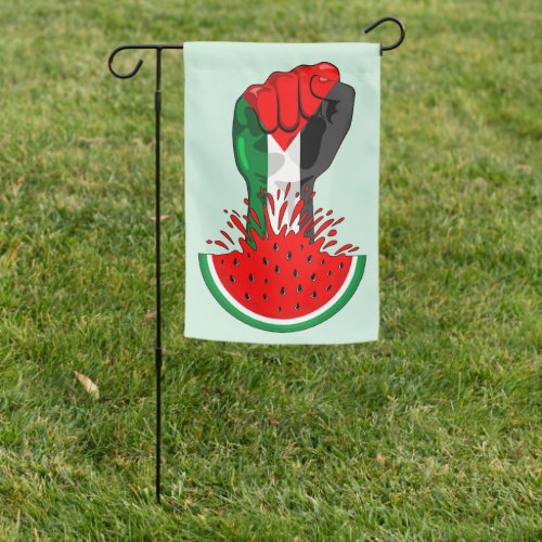 Palestine resistance fist on Watermelon Symbol of  Garden Flag