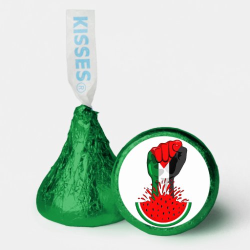 Palestine resistance fist on Watermelon Symbol of  Hersheys Kisses