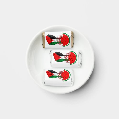 Palestine resistance fist on Watermelon Symbol of  Hersheys Miniatures