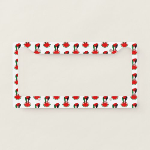 Palestine resistance fist on Watermelon Symbol of  License Plate Frame