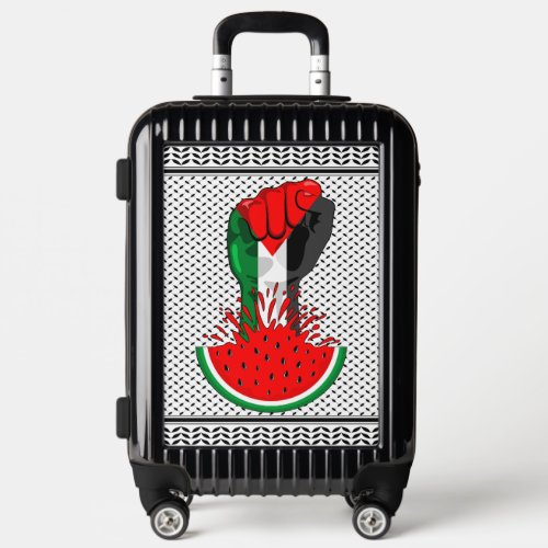 Palestine resistance fist on Watermelon Symbol of  Luggage