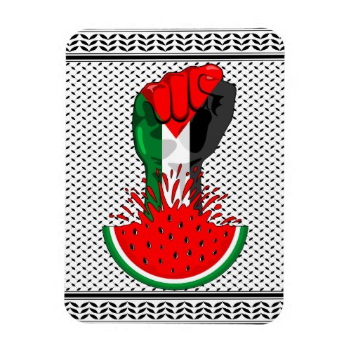 Palestine resistance fist on Watermelon Symbol of  Magnet