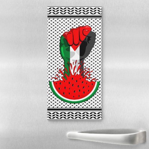 Palestine resistance fist on Watermelon Symbol of  Magnetic Notepad