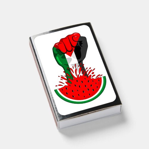 Palestine resistance fist on Watermelon Symbol of  Matchboxes