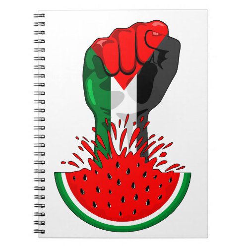 Palestine resistance fist on Watermelon Symbol of  Notebook