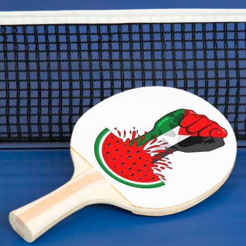 Palestine resistance fist on Watermelon Symbol of  Ping Pong Paddle