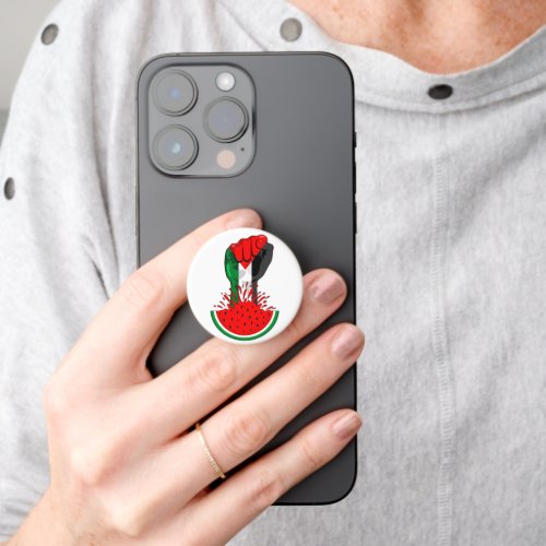 Palestine resistance fist on Watermelon Symbol of  PopSocket