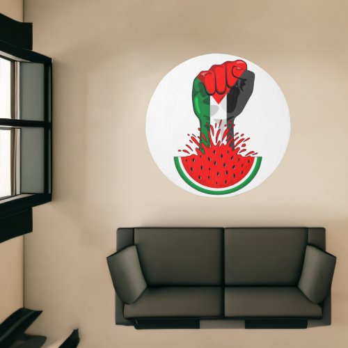 Palestine resistance fist on Watermelon Symbol of  Rug