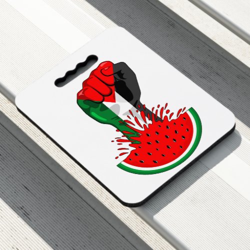 Palestine resistance fist on Watermelon Symbol of  Seat Cushion