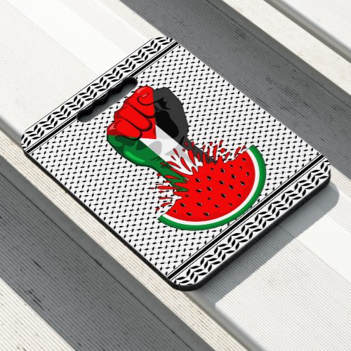 Palestine resistance fist on Watermelon Symbol of  Seat Cushion
