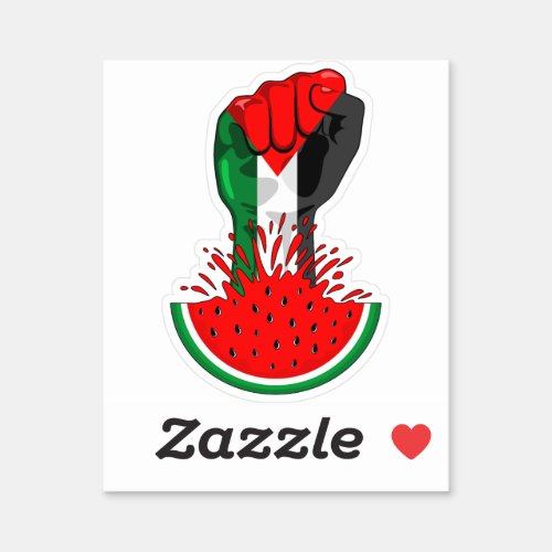 Palestine resistance fist on Watermelon Symbol of  Sticker
