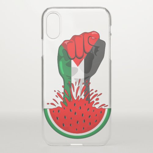 Palestine resistance fist on Watermelon Symbol of  iPhone XS Case