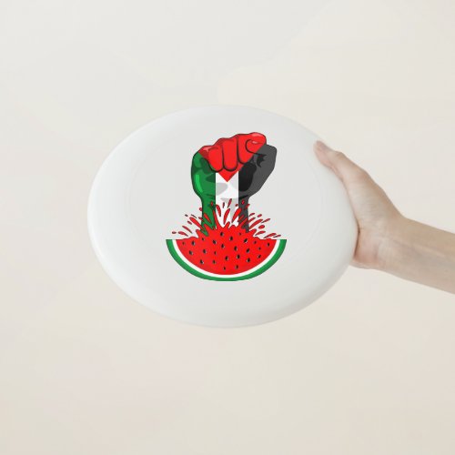 Palestine resistance fist on Watermelon Symbol of  Wham_O Frisbee