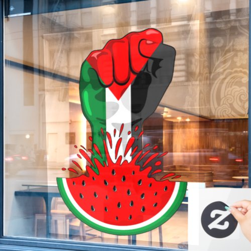 Palestine resistance fist on Watermelon Symbol of  Window Cling