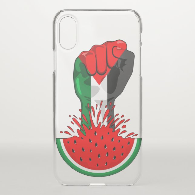 Palestine resistance fist on Watermelon Uncommon iPhone Case (Back)