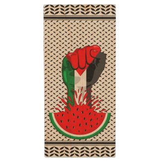 Palestine resistance fist on Watermelon Wood Flash Drive