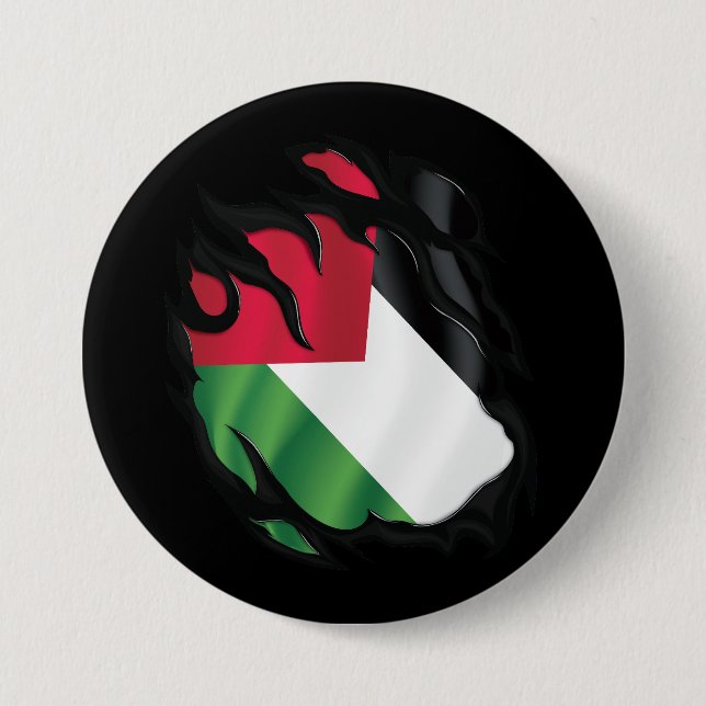 Palestine Ripped Flag Button (Front)