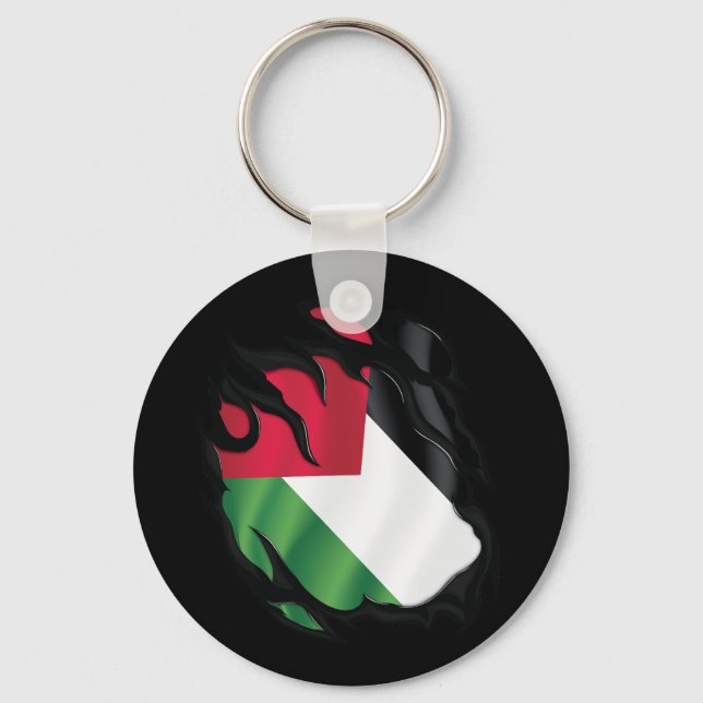Palestine Ripped Flag Keychain (Front)