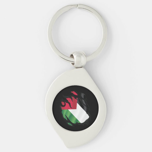 Palestine Ripped Flag Keychain (Front)