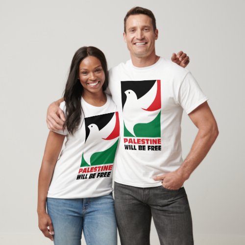 Palestine Solidarity Dove Design T_Shirt