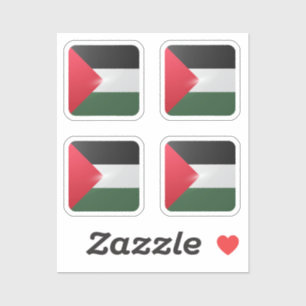 Palestine square glossy flag sticker