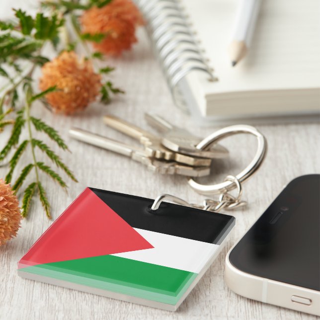 Palestine state flag acrylic keychain (Front Right)
