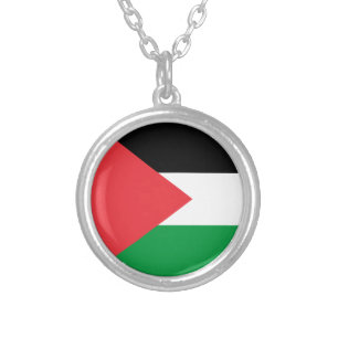 Palestine state flag silver plated necklace