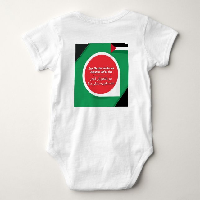Palestine Support Baby Dress Baby Bodysuit (Back)